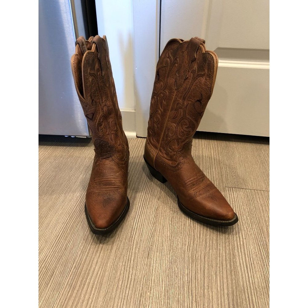 Justin Stampede Sorrel Apache Pointed Toe Boots - image 3